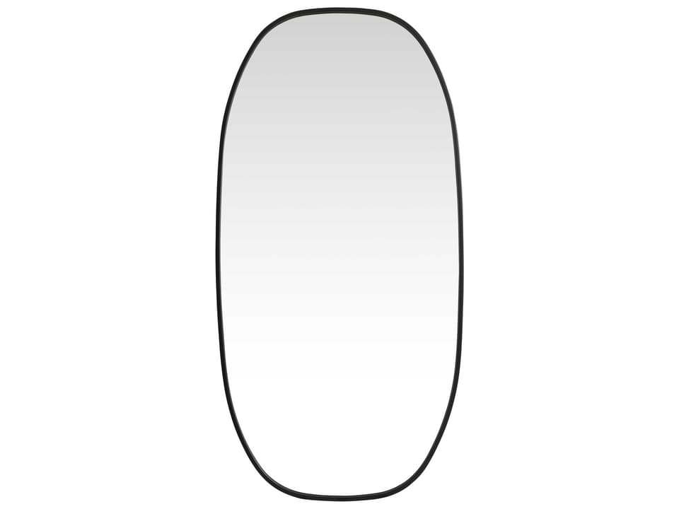 Brynn 24x48 Inch Metal Frame Oval Mirror in Black