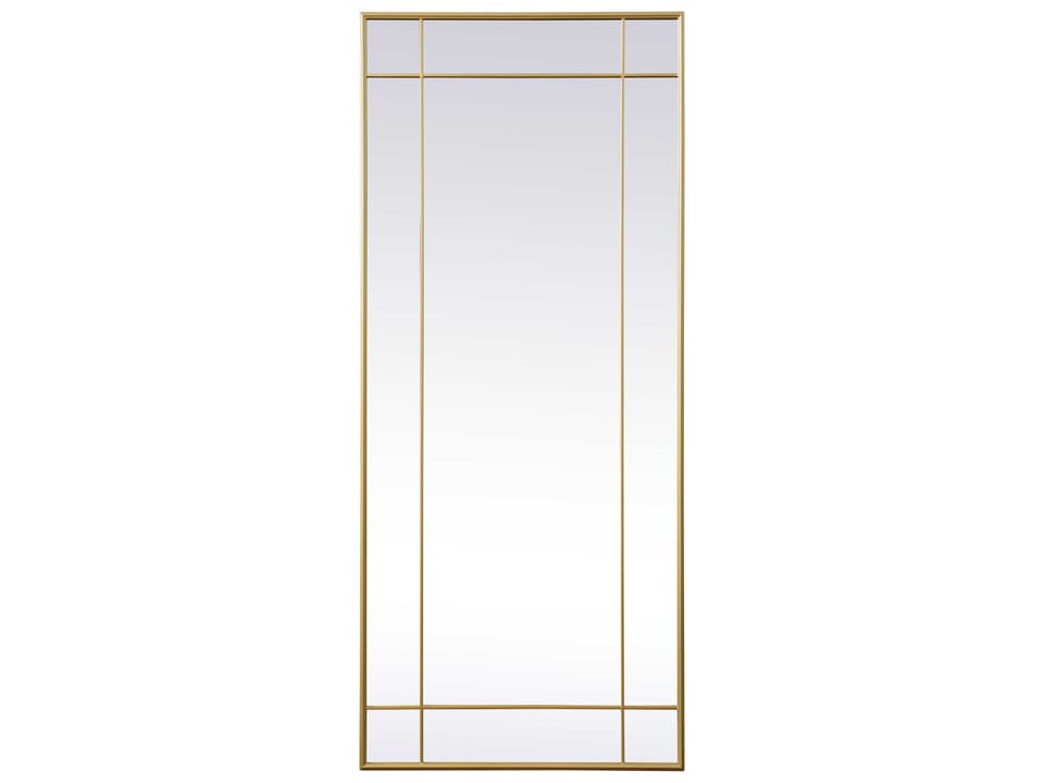 Viola Brass Rectangular Floor Mirror