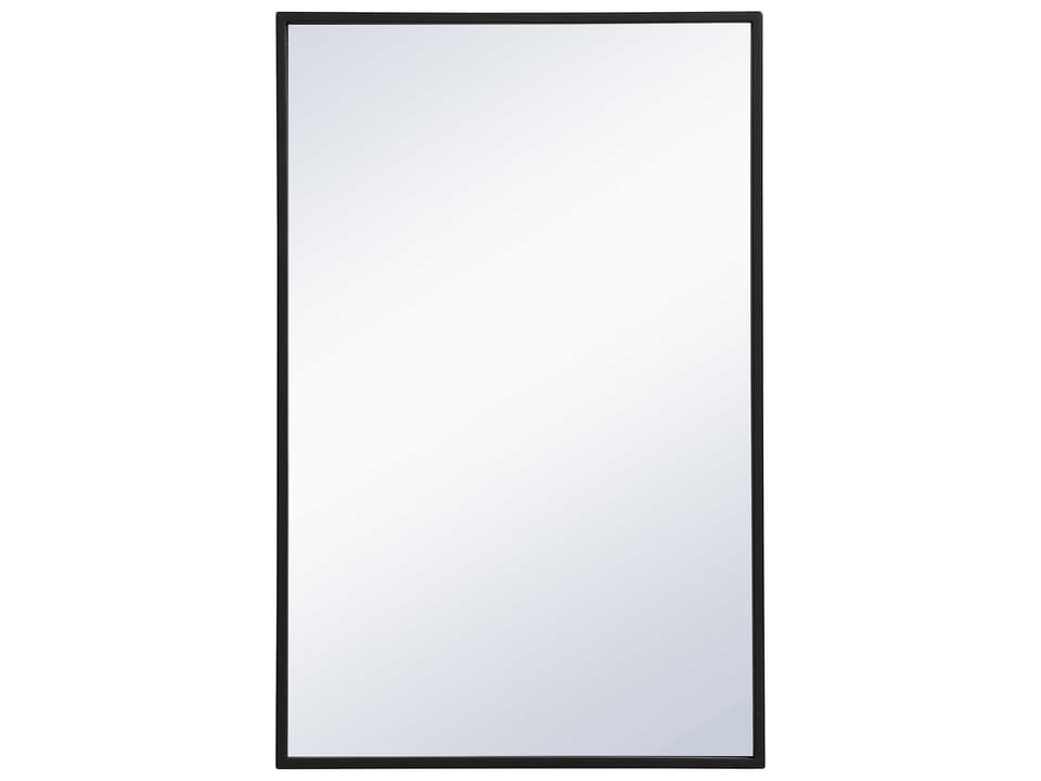 Monet Rectangular Wall Mirror in Black Metal Frame