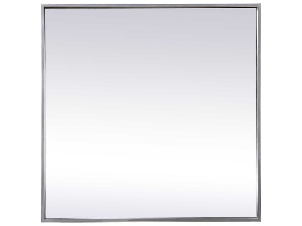 Eternity 24-Inch Square Metal Framed Wall Mirror in Silver
