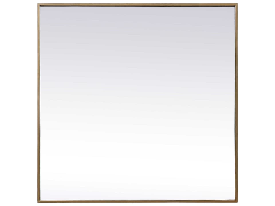 Eternity Square Wall Mirror with Metal Frame in Brass