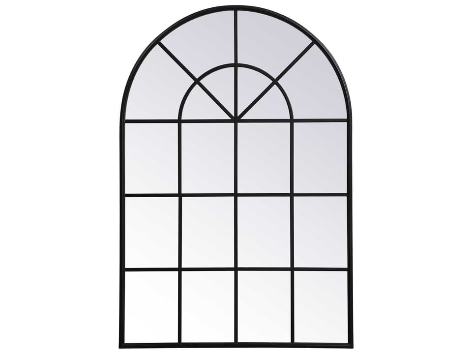 Motif Black Wall Mirror with Iron Frame