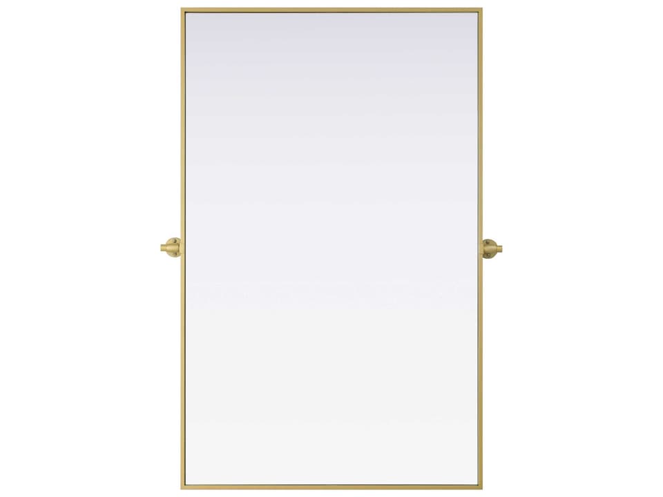 Amoura Rectangular Wall Mirror in Brass