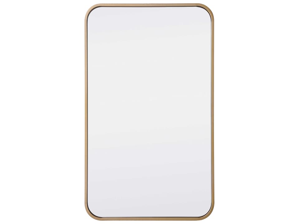 Evermore 18x30 Inch Rectangular Wall Mirror in Brass