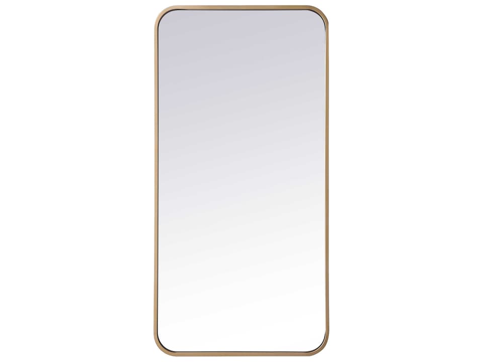 Evermore Rectangular Wall Mirror in Brass
