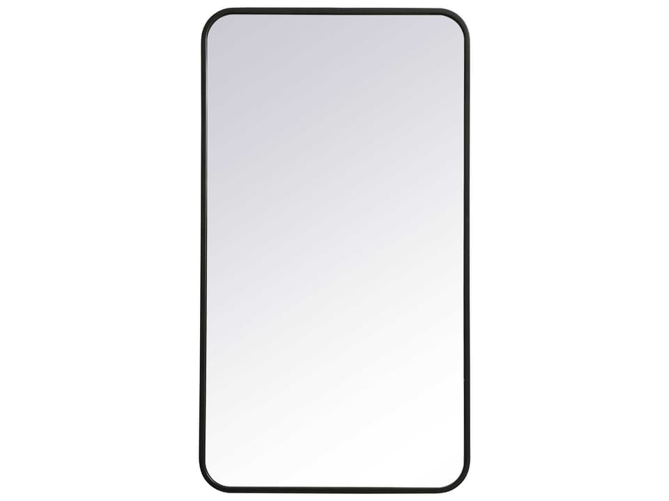 Evermore Rectangular Wall Mirror in Black with Thin Metal Frame