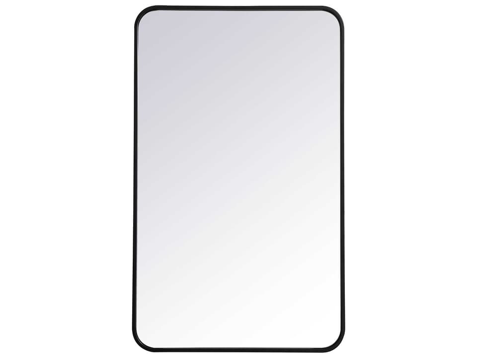 Evermore 22 x 36 Inch Black Metal Framed Wall Mirror