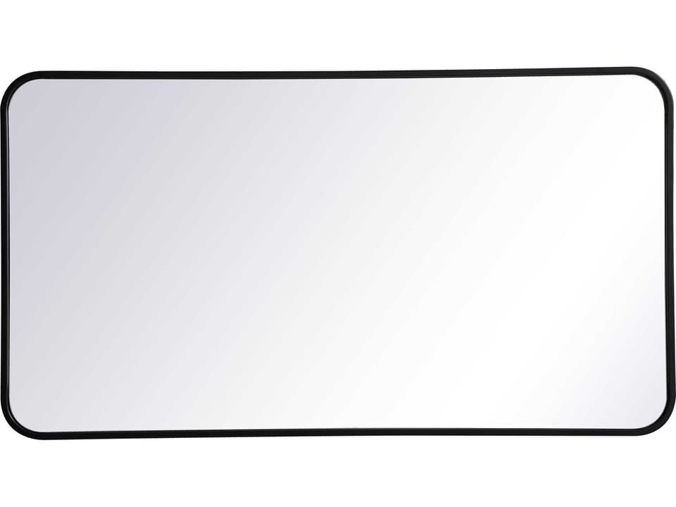 Evermore Rectangular Wall Mirror in Black with Thin Metal Frame