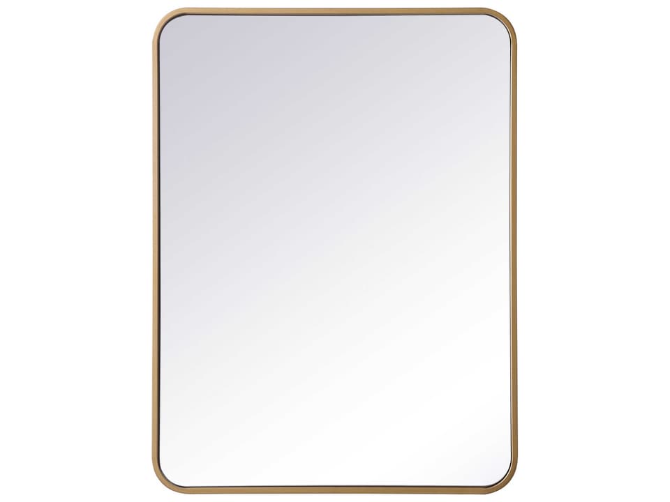 Evermore Rectangle 32 x 24 Inch Wall Mirror in Brass
