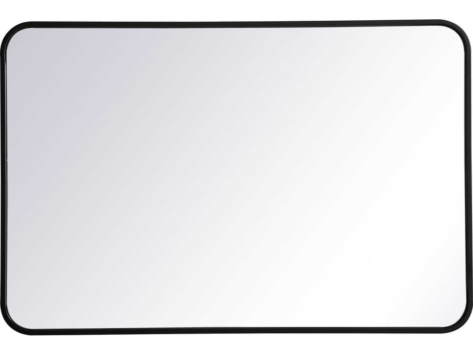 Evermore 24x36 Inch Rectangular Metal Framed Mirror in Black