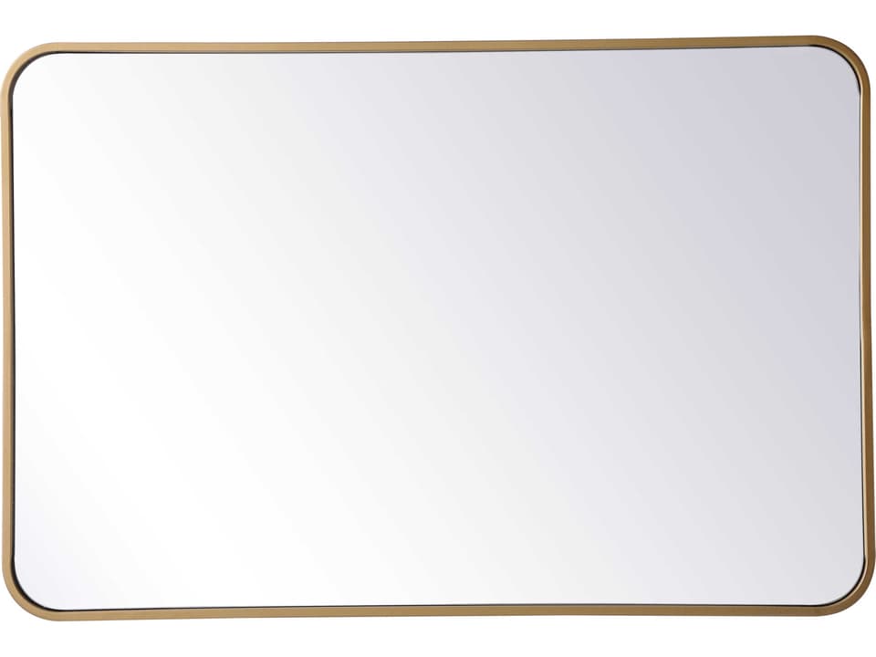 Evermore 24x36 Inch Rectangle Mirror in Brass