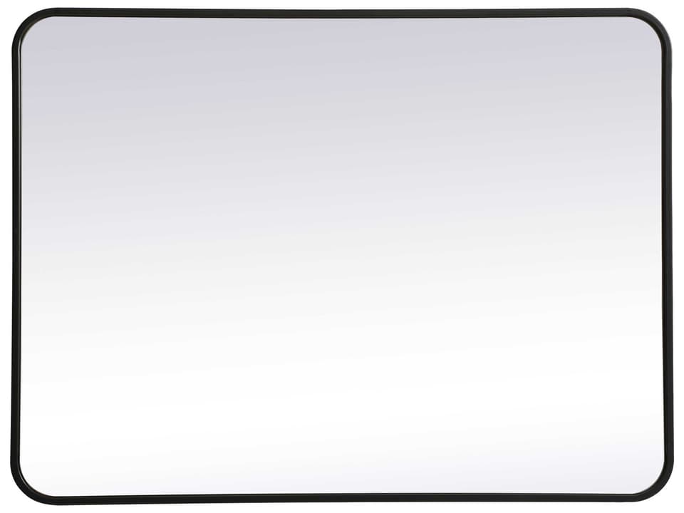 Rectangular Black Metal Wall Mirror