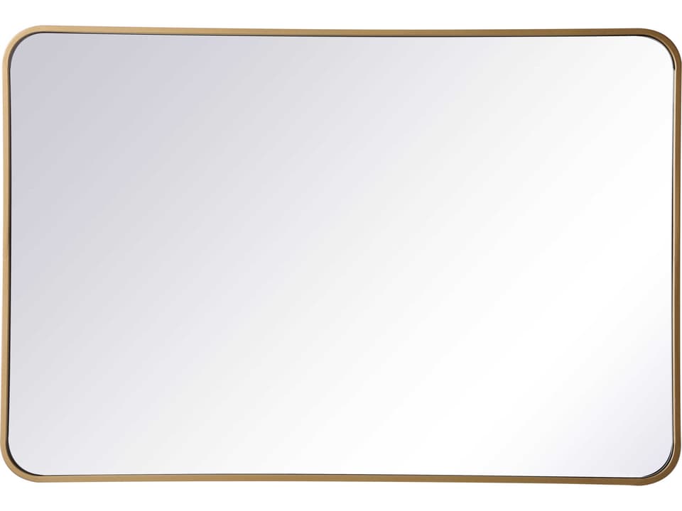 Evermore 27x40 Inch Rectangle Wall Mirror in Brass