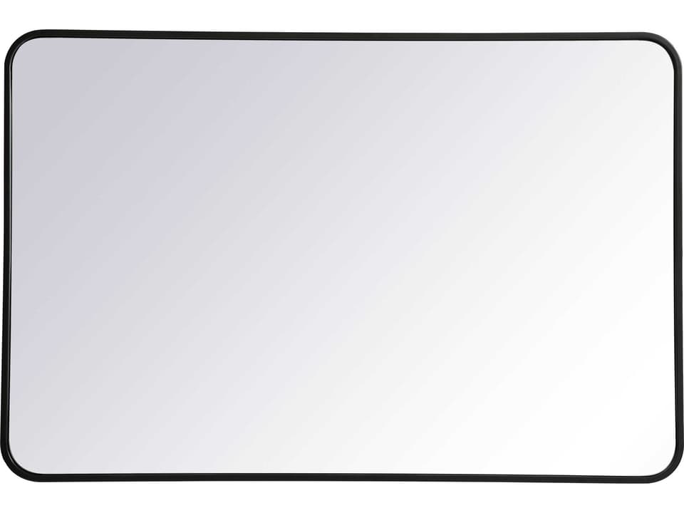 Evermore Soft Corner Rectangular Wall Mirror Black