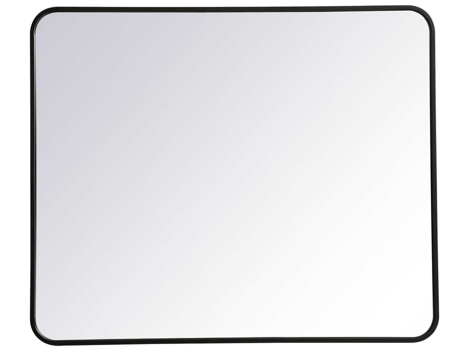 Evermore 30 Inch x 36 Inch Rectangular Wall Mirror in Black