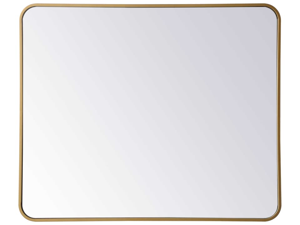 Evermore 30x36 Inch Rectangle Wall Mirror in Brass