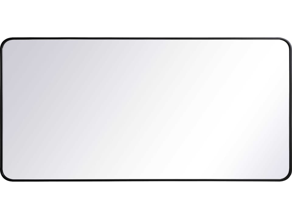 Evermore Rectangular Mirror in Black with Thin Metal Frame
