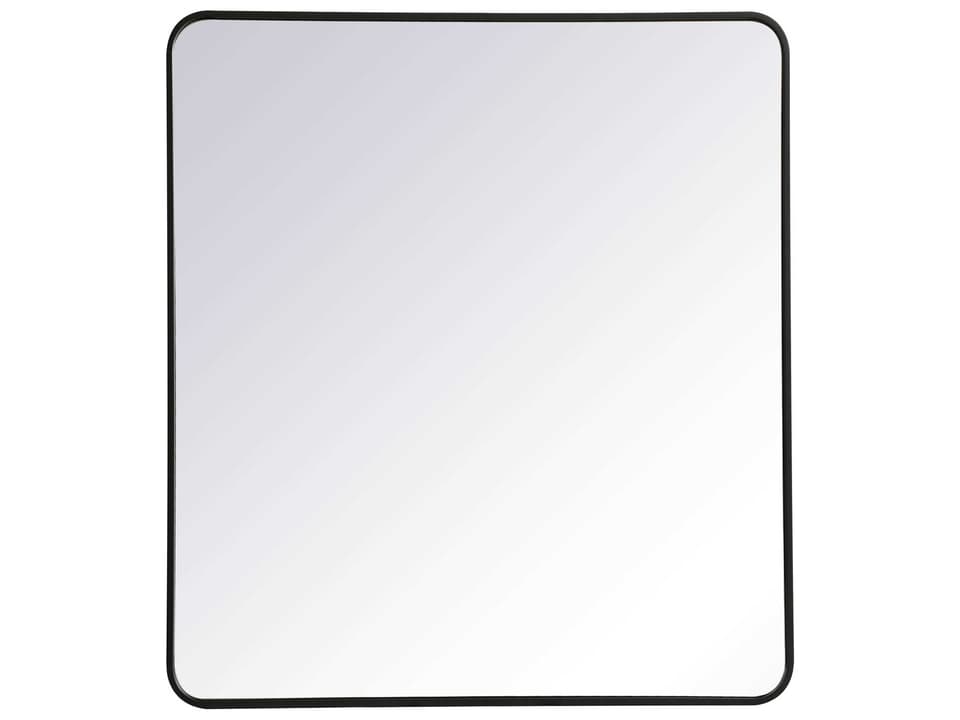 Evermore Rectangle Wall Mirror Black Metal Frame