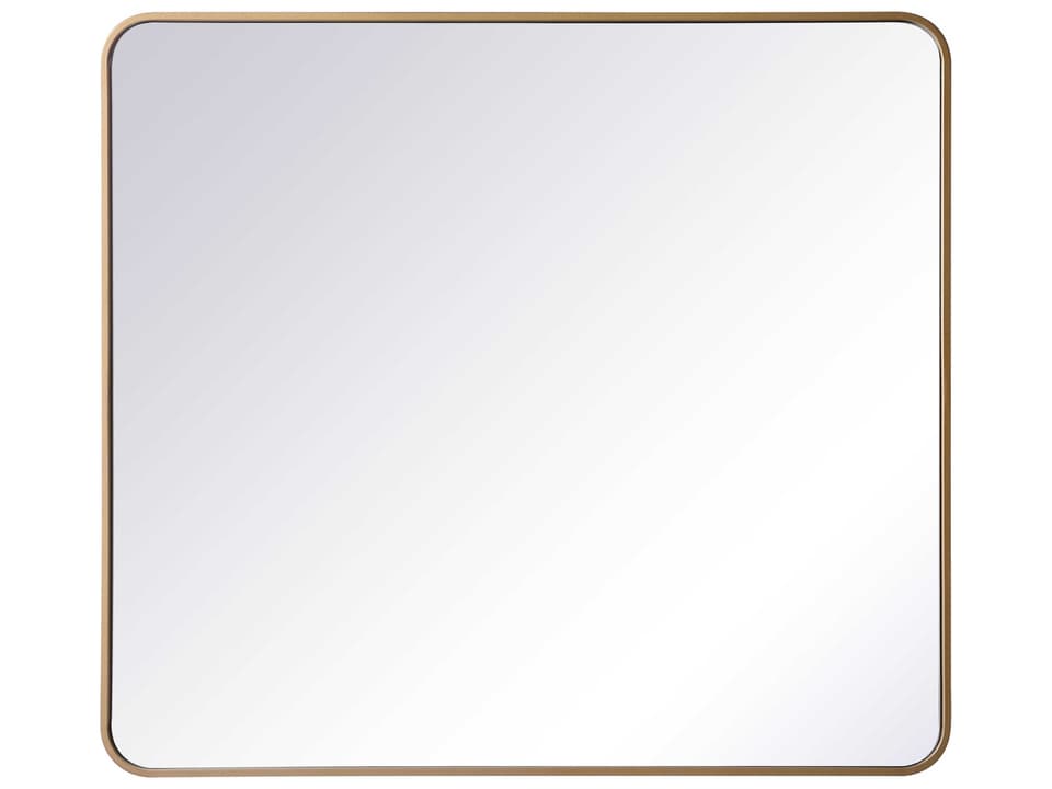 Evermore 36x40 Inch Rectangular Wall Mirror in Brass