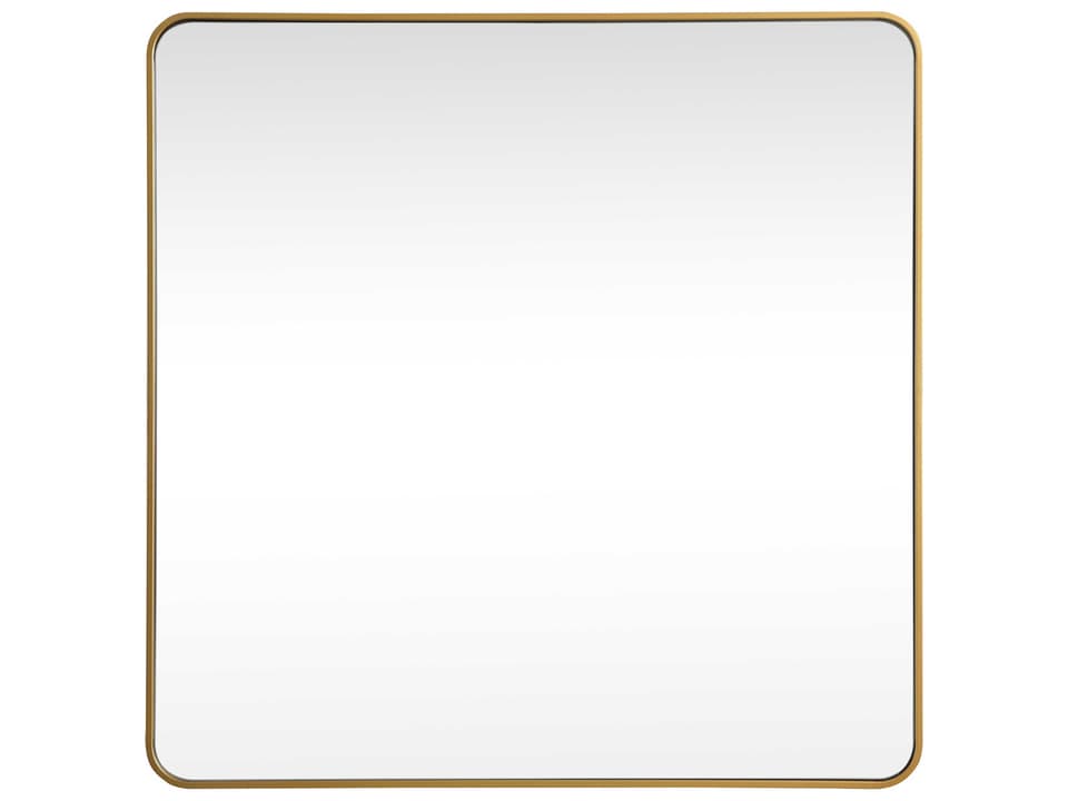 Evermore Square Wall Mirror in Brass