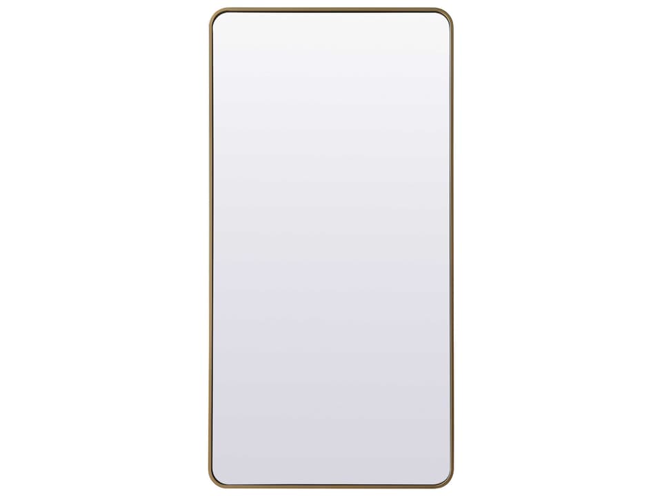 Evermore Rectangular Floor Mirror in Brass