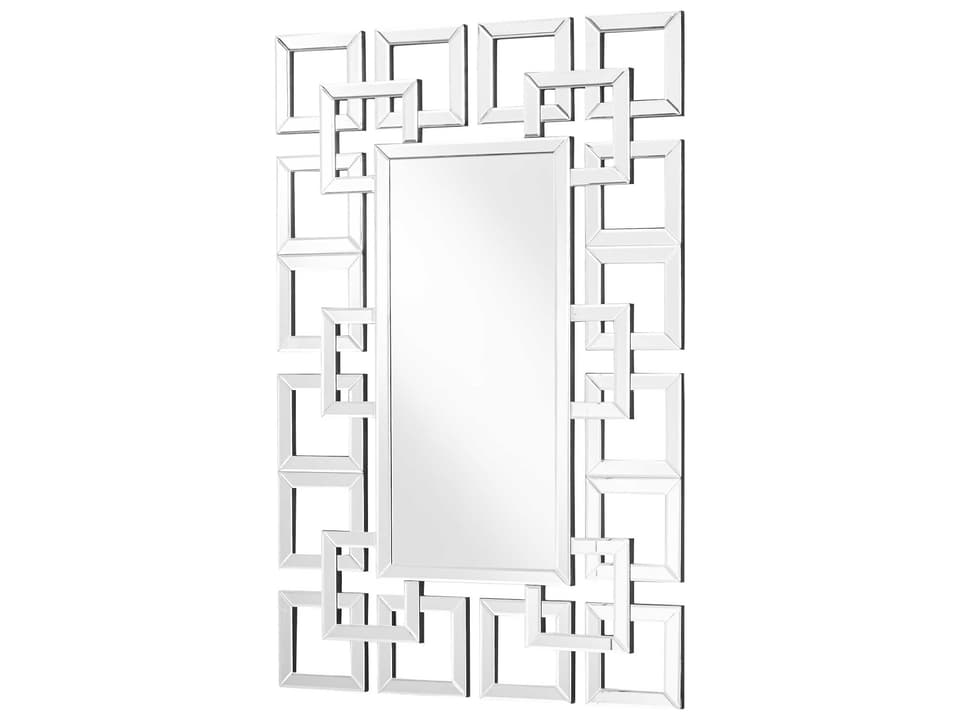 Modern Sparkle Rectangular Wall Mirror with Beveled Edges