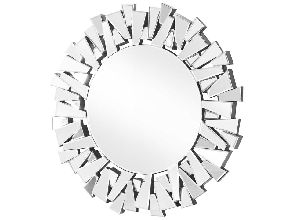 Modern Round Wall Mirror with Beveled Edges Clear
