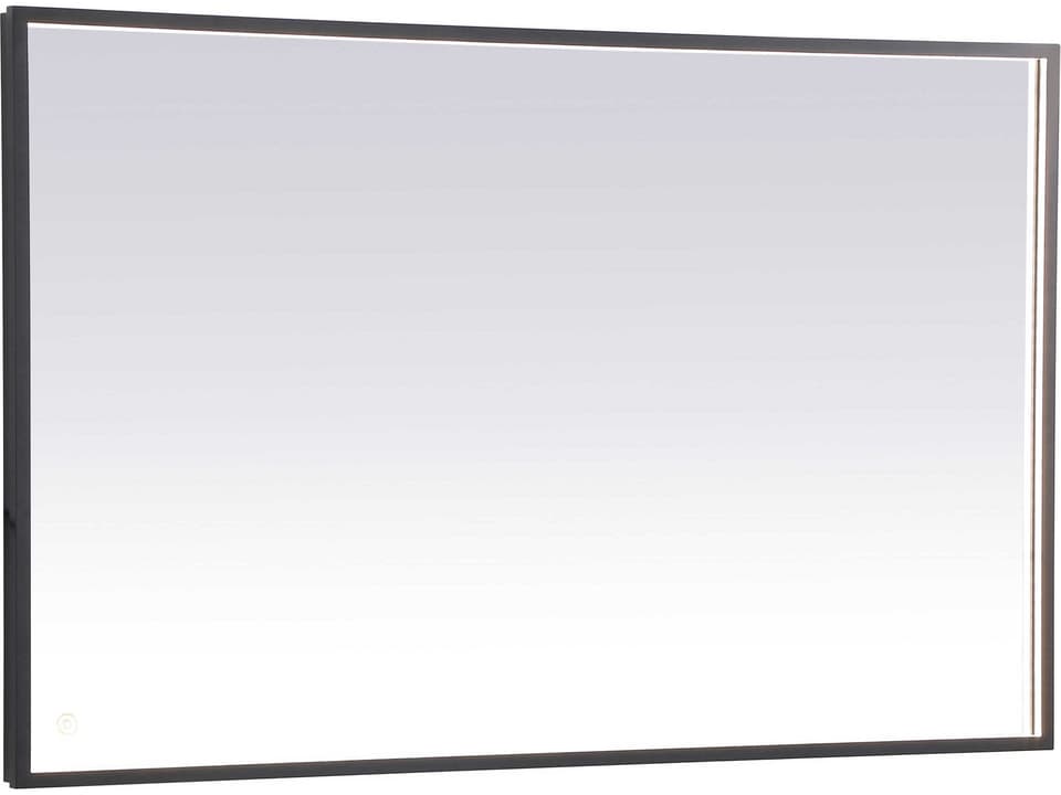 Pier Rectangular LED Wall Mirror 48 x 30 Inch in Black