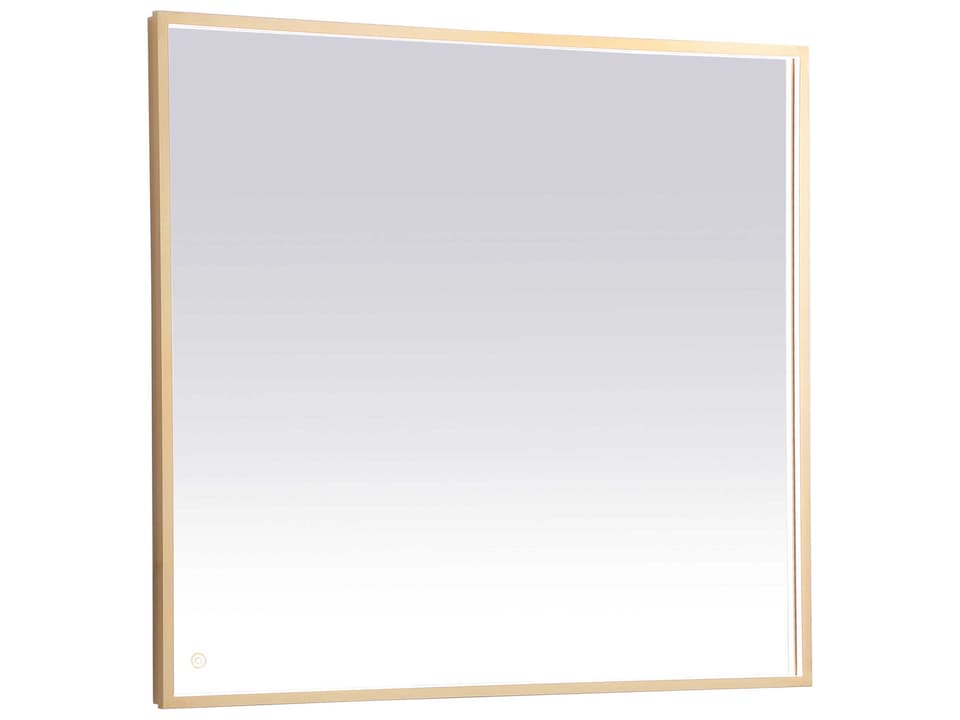 Pier Rectangular LED Wall Mirror in Brass