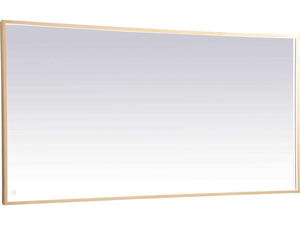 Pier Rectangular LED Wall Mirror in Brass