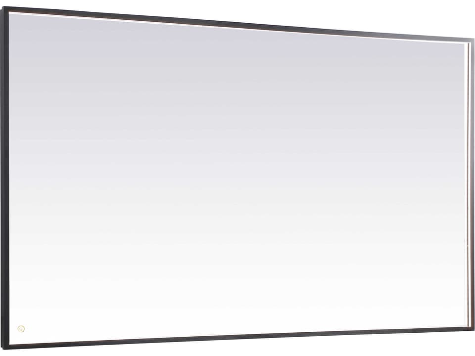 Pier Rectangle LED Bathroom Mirror with Adjustable Color Temperature in Black