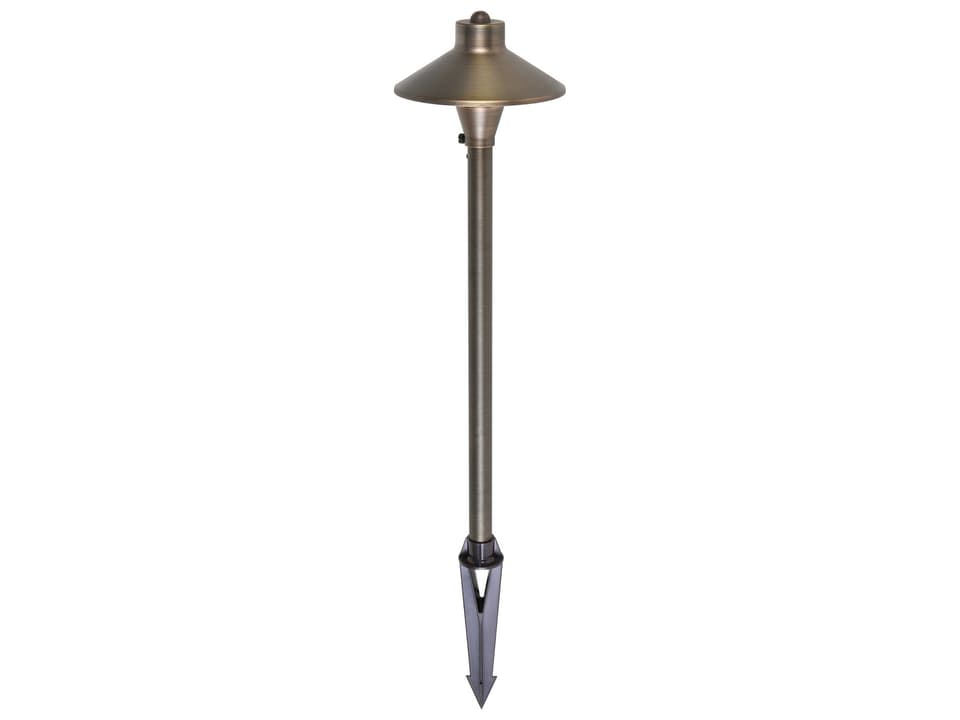 Chanterelle Outdoor Path Light in Antique Brass