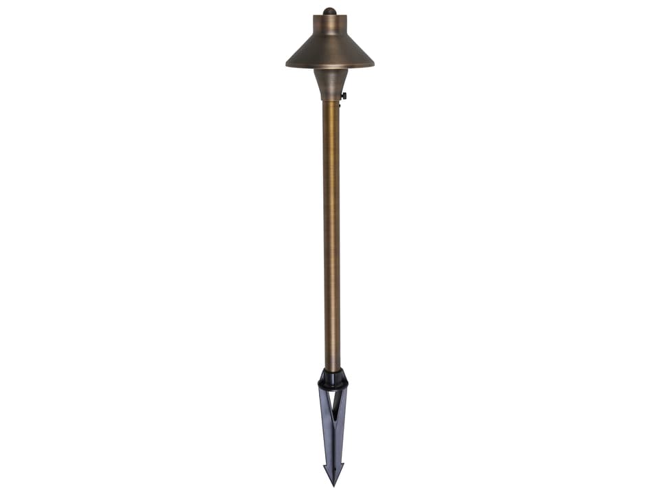 Chanterelle Outdoor Path Light in Antique Brass