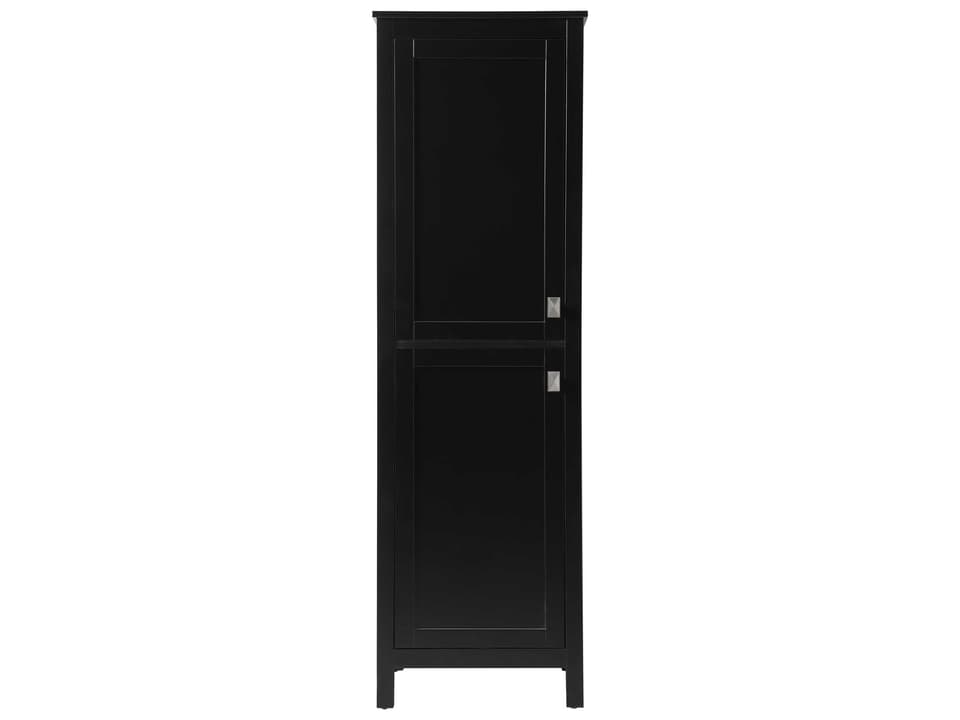 Adian Black Bathroom Linen Storage Cabinet