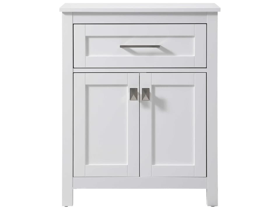 Adian Bathroom Storage Cabinet White Freestanding with Soft-Close Drawer
