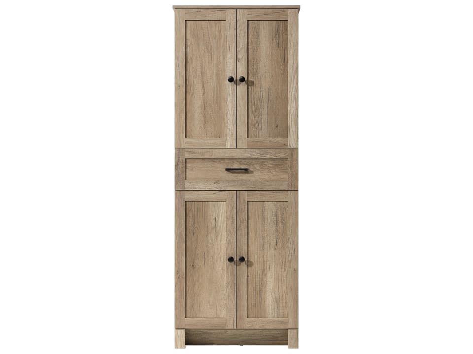 Soma 24 Inch Natural Oak Bathroom Storage Cabinet with Soft-Close Doors