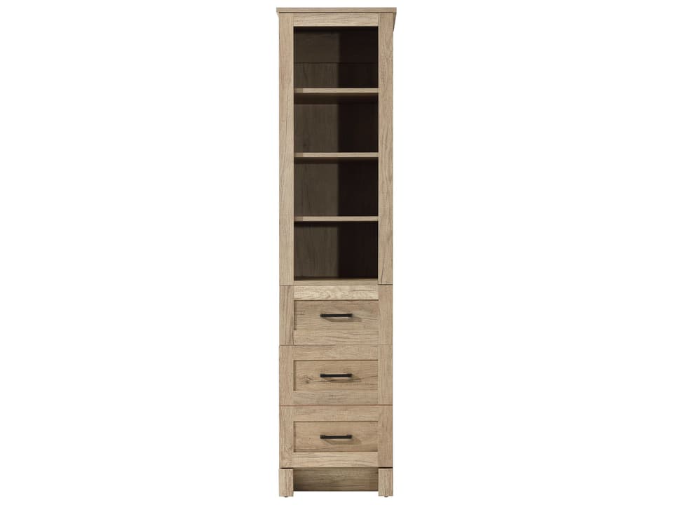 Soma Natural Oak Brown Bath Storage Glass Cabinet