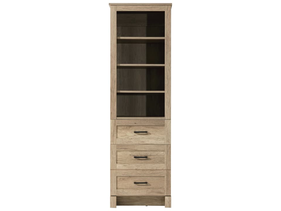 Soma 20-Inch Natural Oak Brown Bath Storage Glass Cabinet
