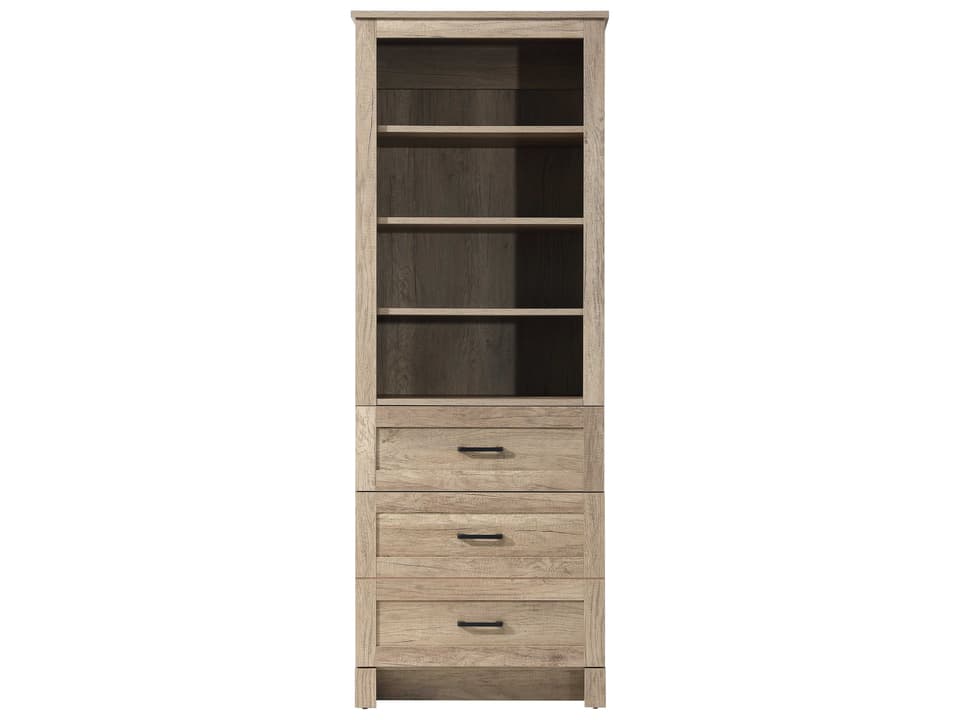 Soma 24-Inch Natural Oak Bath Storage Glass Cabinet