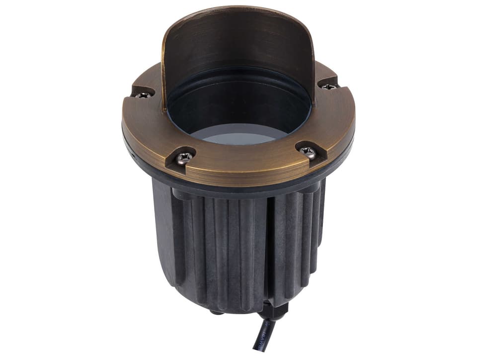 Aera 1-Light Contemporary Outdoor Landscape Well Light in Antique Brass