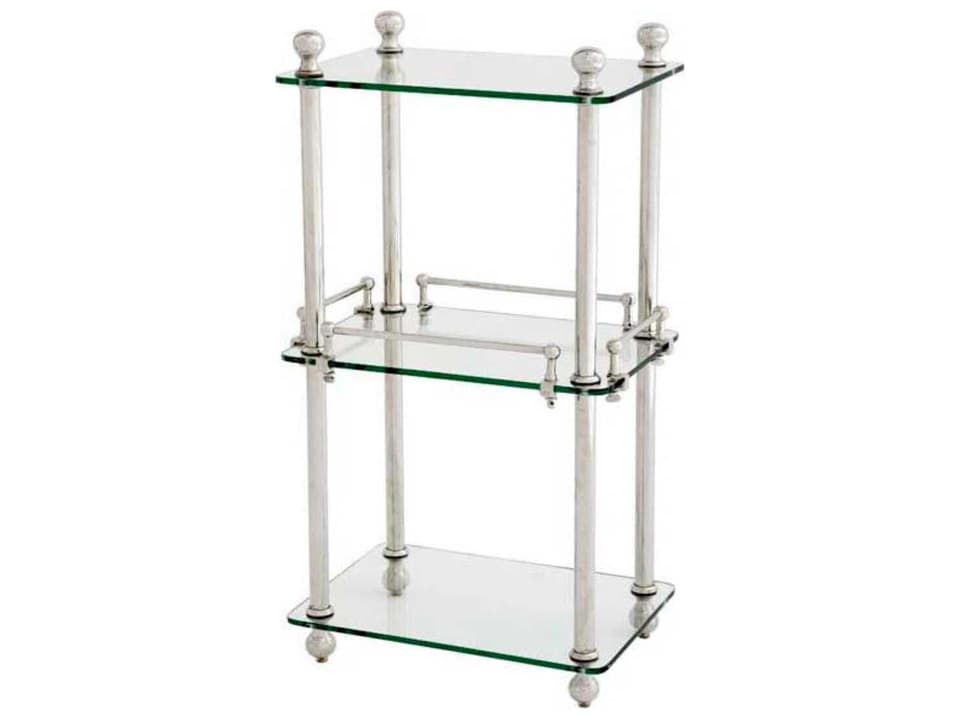Devon 3-Tier Bathroom Rack in Nickel Finish with Clear Glass