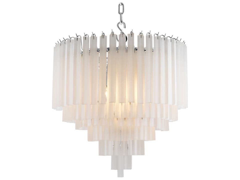 Nova 9-Light Chandelier in Nickel with Frosted Glass Droplets