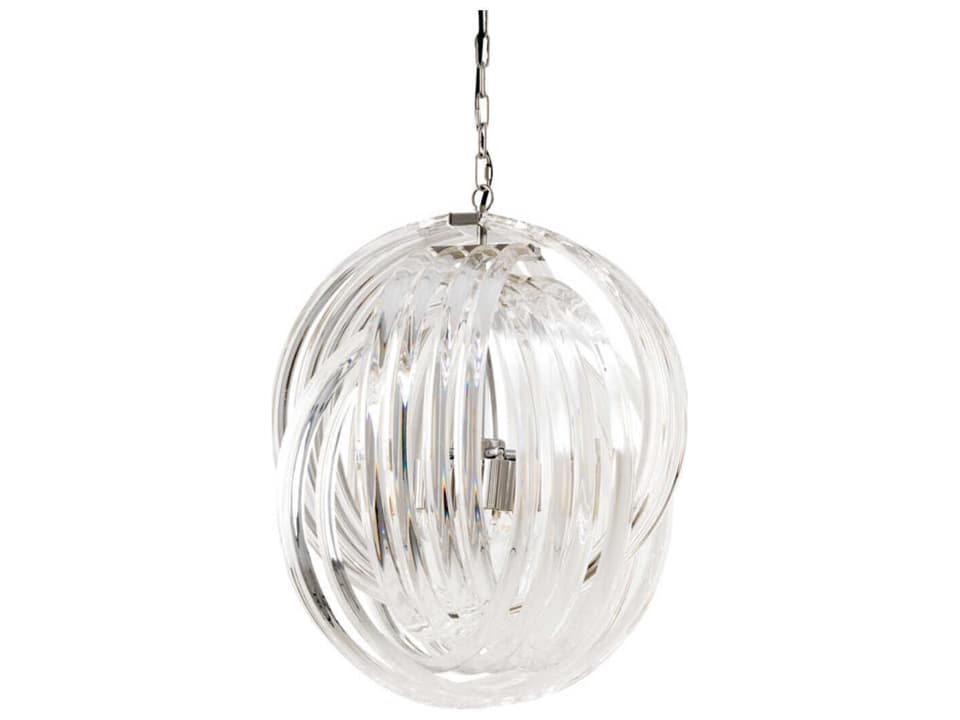 Marco Polo M 4-Light Chandelier in Nickel with Clear Acrylic Rods