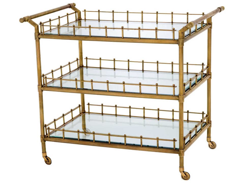 Scarlett Trolley Bar Cart Vintage Brass