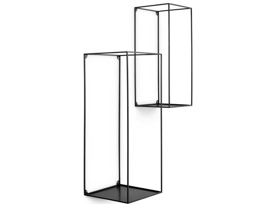 Deco Rectangular Bronze Set of 2 Wall Rack