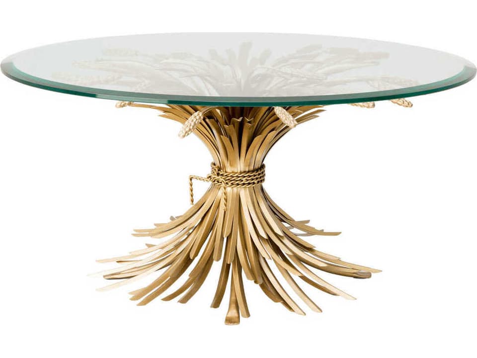 Bonheur Coffee Table Gold with Glass Top