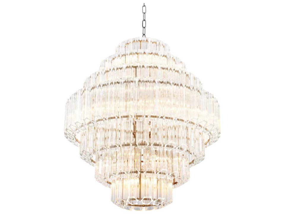 18-Light Vittoria L Chandelier in Nickel Finish with Clear Glass