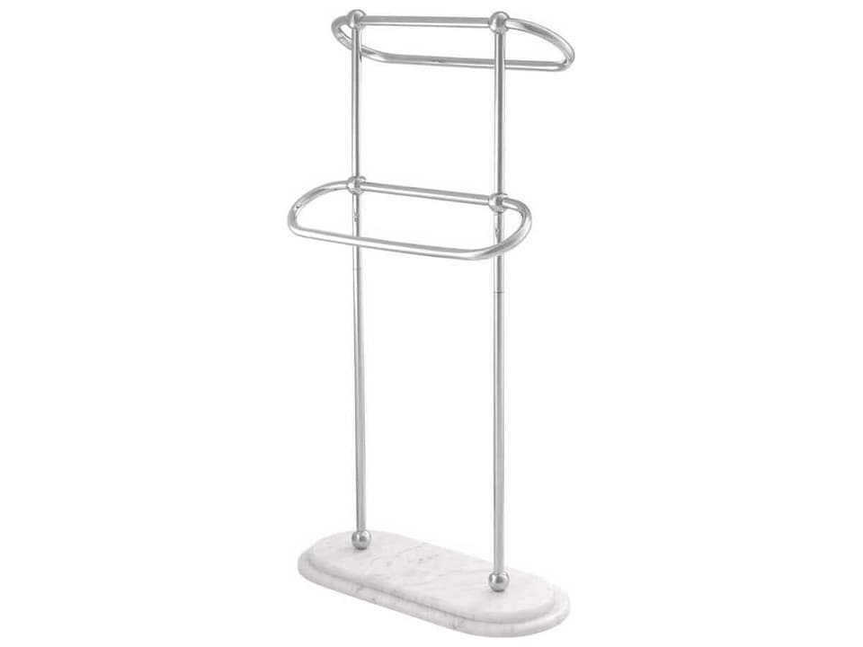 Lowell S Polished Stainless Steel White Marble Towel Rack