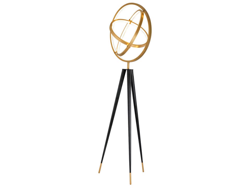 Cassini Integrated LED Dimmable Floor Lamp in Antique Brass Iron