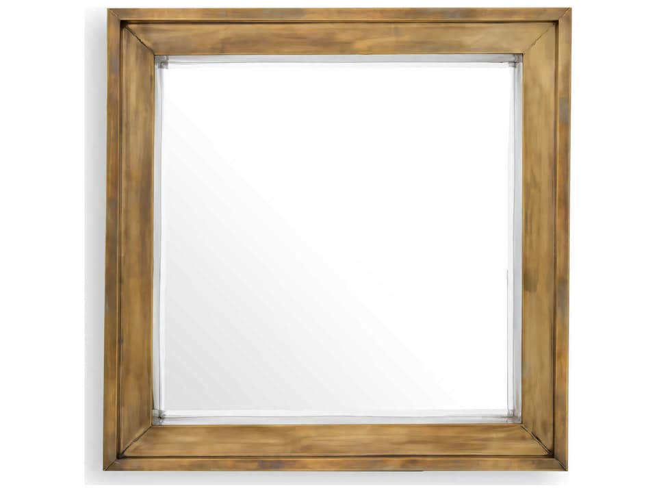 Magenta Square Mirror Vintage Brass